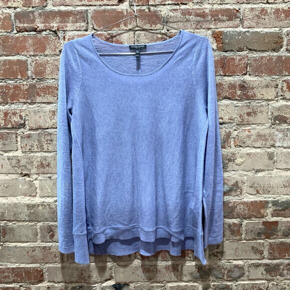 Eileen Fisher Blue Alpaca Tencel Blend Sweater Size Small Petite - Picture 1 of 6